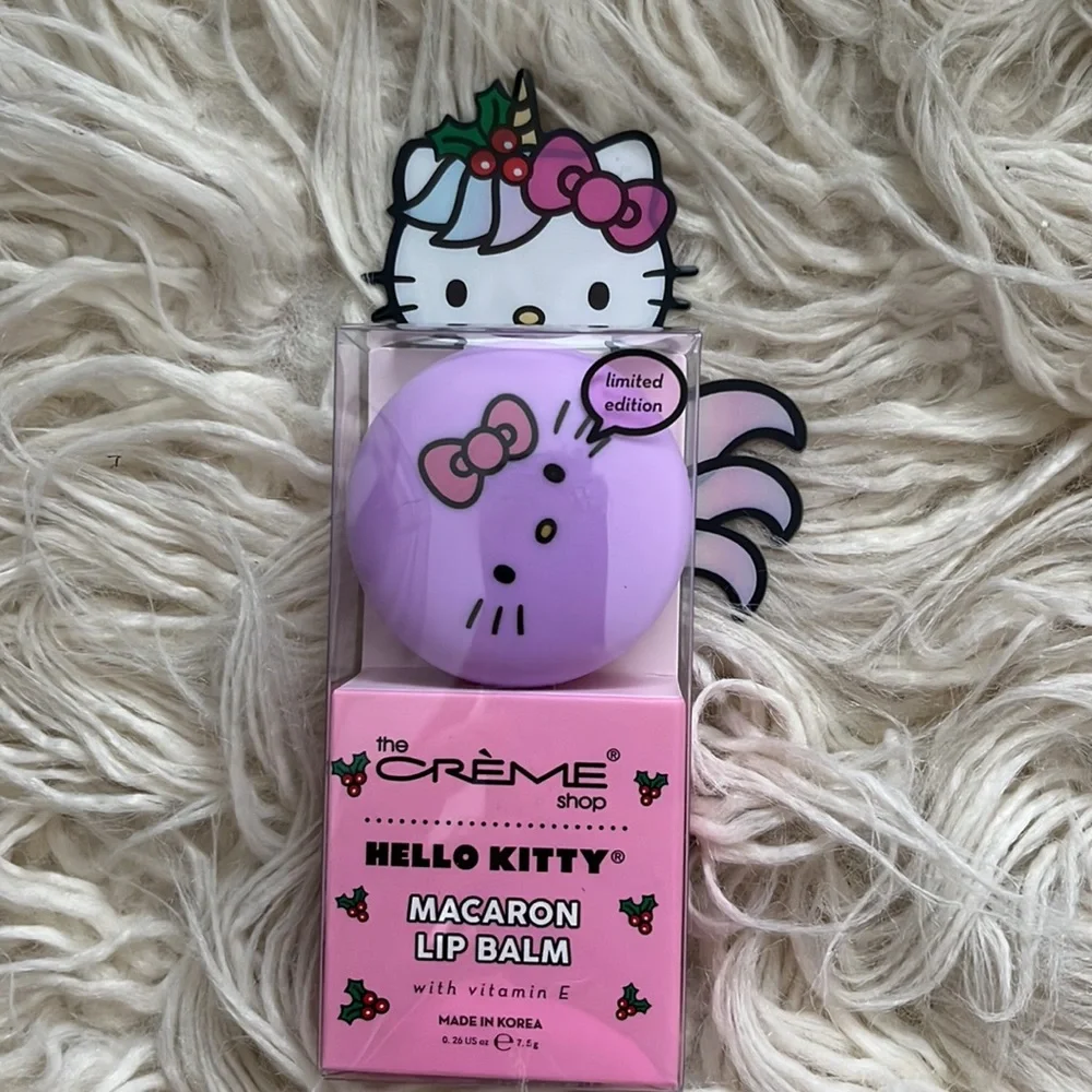 The Creme Shop X Hello Kitty Macaron Lip Balm Winter Apple Pie Limited Edition
